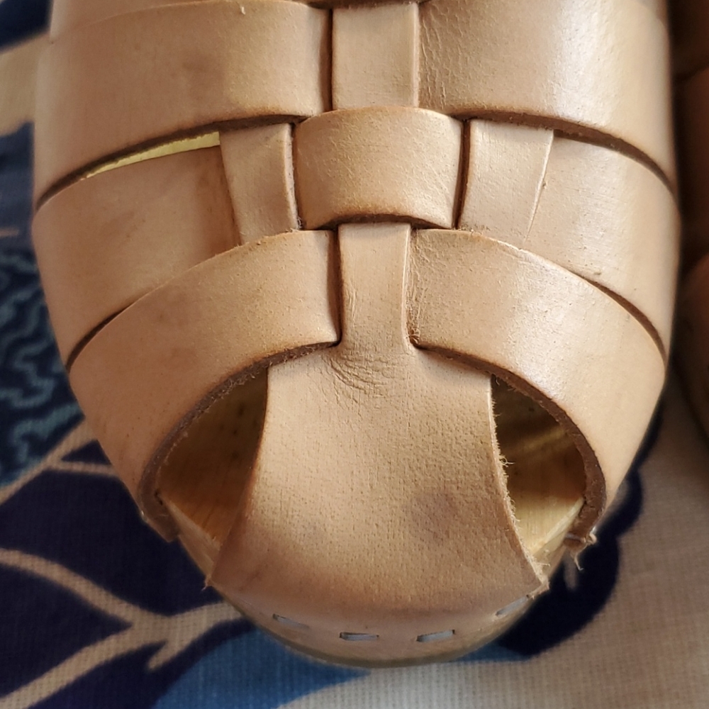 Ecote Leather Ankle Strap Sandal Clogs Size 8 - Picture 6 of 12